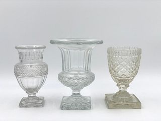 Three Good Cut Crystal Vases