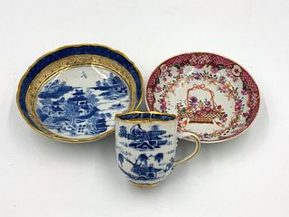 Chinese Export Blue and White Cup and Saucer