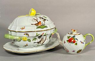 Herend Tureen on Stand and Small Teapot