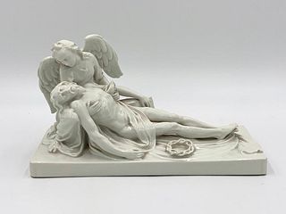 Berlin KPM Porcelain Blanc de Chine Figure of Christ and Angel