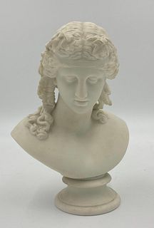Parian Bisque Bust of a Goddess, 19thc.
