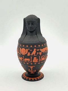 Wedgwood Black Basalt Canopic Jar and Cover, 20thc.
