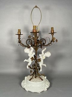 Italian Ceramic and Tole Table Lamp