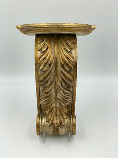 Carved and Gilded Wood Wall Bracket, 20thc.
