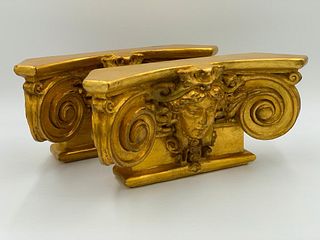 Pair of Molded and Gilded Classical Style Brackets
