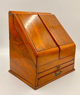 English Mahogany and Rosewood Clerk's Box