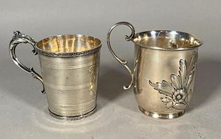 Two American Coin Silver Mugs, 19thc.