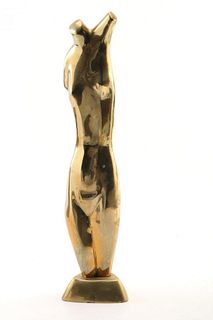 Solid Brass Nude Female Sculpture