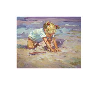 Lithograph on Paper Titles BEACH BLONDE by Lucelle Raad