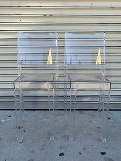 Pair of LA MARIE Lucite Chairs by Philippe Starck