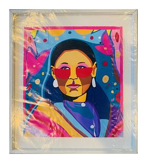 -PEGGY BULL- Serigraph by GEORGE LITTLECHILD 1/50