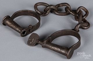 Wrought iron shackles, 19th c.