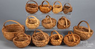 Collection of small woven baskets