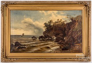 Oil on canvas coastal scene