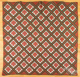 Flower basket quilt, early 20th c.