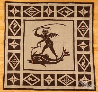 Woven carpet with allegorical figure