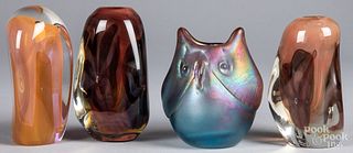 Four pieces of Labino art glass
