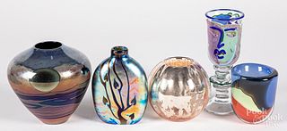 Four pieces of art glass