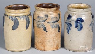 Three small Pennsylvania stoneware crocks, 19th c.