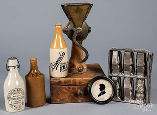 Antique grinder, etc.