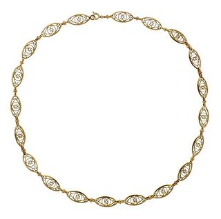 Antique 18K Gold Link Necklace