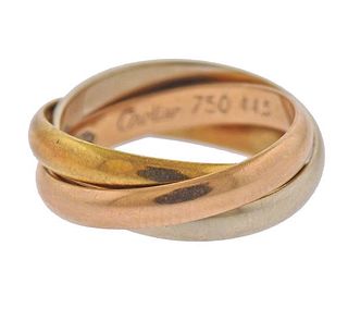 Cartier Trinity 18K Tri Color Gold Band Ring 