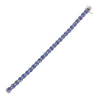 18K Gold 17.20ctw Sapphire Diamond Bracelet