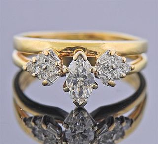 14K Gold Diamond Engagement Bridal Ring