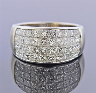 14k Gold Princess Cut Diamond Half Band Ring 