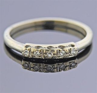 Mid Century 14K Gold Diamond Band Ring