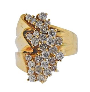 18K Gold Diamond Cocktail Cluster Ring
