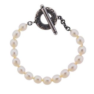 Tiffany &amp; Co Silver Pearl Toggle Bracelet