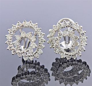 14K Gold Diamond Swirl Earrings