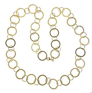 Milor Italy 14K Gold Circle Link Necklace