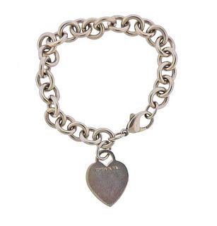 Tiffany &amp; Co Silver Heart Tag Link Bracelet