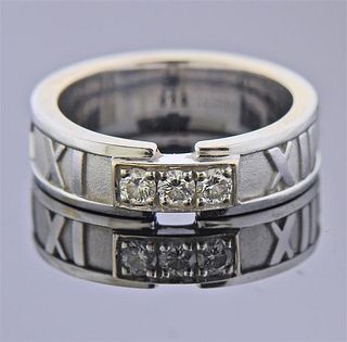 Tiffany &amp; Co Atlas 18K Gold Diamond Band Ring