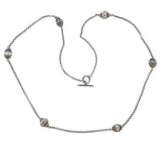 Konstantino Silver 18K Gold Pearl Toggle Necklace