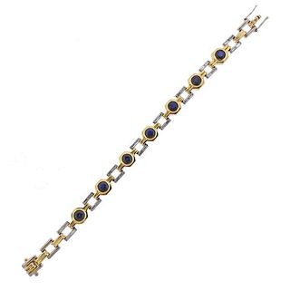 18K 14K Gold Diamond Sapphire Link Bracelet