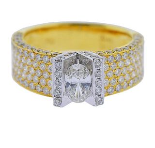 18k Gold 1.78ctw Diamond Ring 