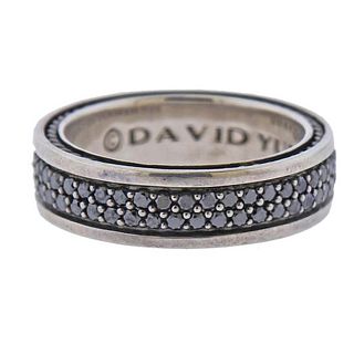 David Yurman Streamline 1.40ctw Black Diamond Silver Ring