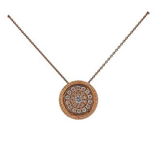 18k Rose Gold Diamond Pendant Necklace