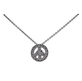 18K Gold Diamond Pendant Peace Sign Necklace 