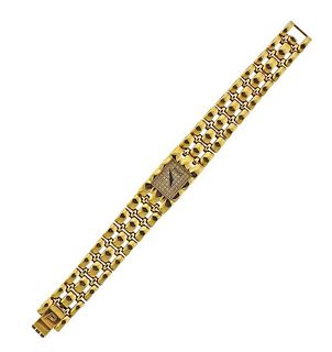 Piaget 18k Gold Diamond Dial Lady&#39;s Watch Bracelet