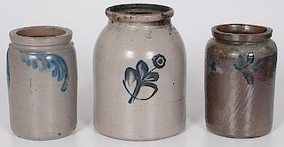 Cobalt Decorated Stoneware Jars 