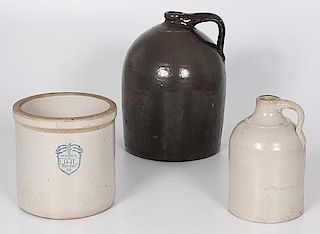 Uhl Pottery Crock and Stoneware Jugs 