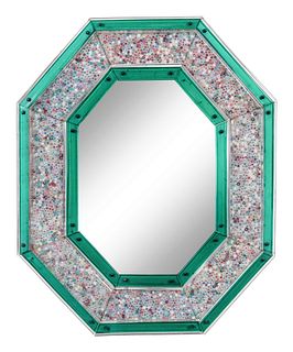 A Venetian Glass Millefiori Octagonal Mirror
