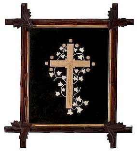 Cut Paper Crosses in Cross Cut Carved Frames 