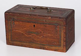 Folk Art Painted Wooden Box 