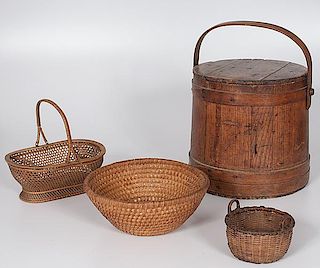 Firkin with Swing Handle and Baskets 