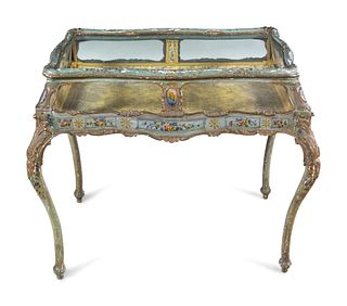 A Venetian Carved and Painted Vitrine Table